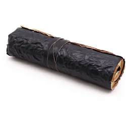 Rolled Leather Travel Notebook - 96 pages - Black  21x15cm