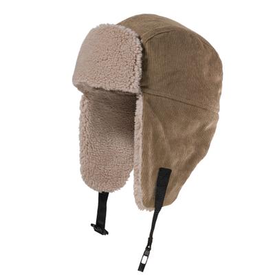 Beanie MAXIMO, Herren, Gr. 55/57, braun, Cord, Baumwollmischung, Mützen Beanie