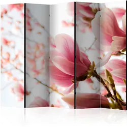 Paravent Pink Magnolia II Weiß/Pink