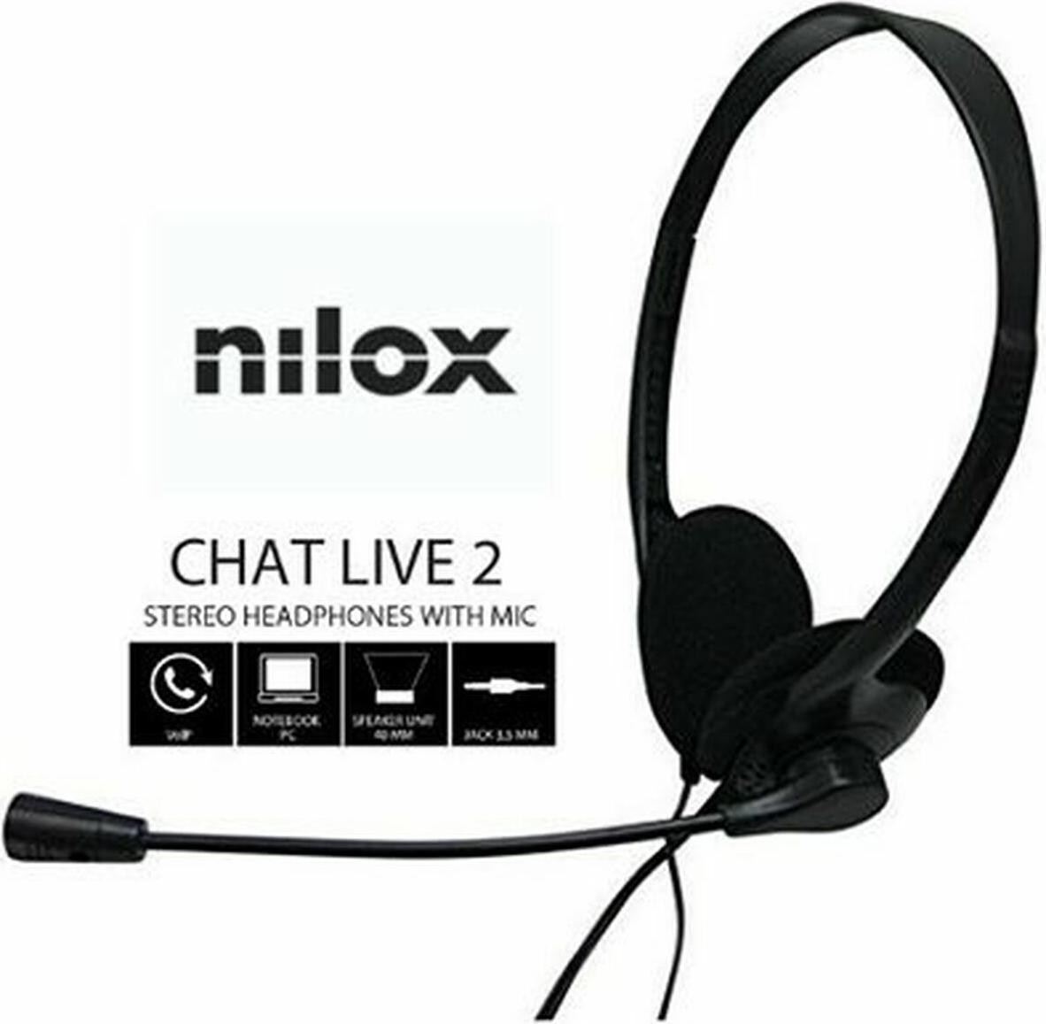 Nilox Control Vol Hoofdtelefoon met microfoon