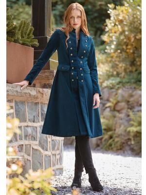 Plus Size Women's Cotton Moleskin Military Coat by Joe Browns in Stratified Sea (Size 24 W)