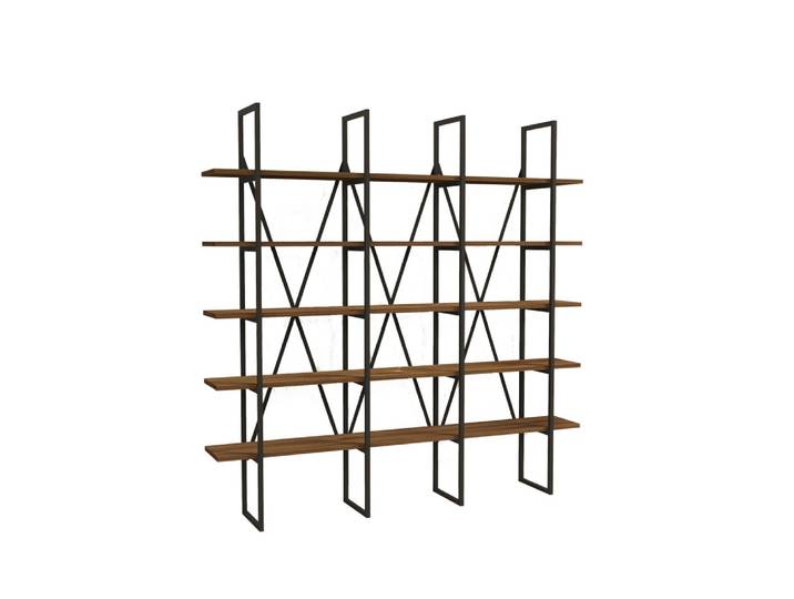 Bibliothèque en bois ''beylerbeyi'' - 160 x 26 x 160 cm - noyernoir