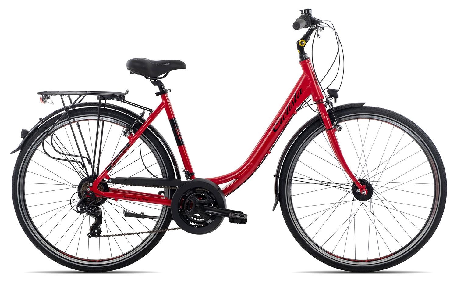 Ciclista Ponte Vecchio Wave Citybike mit Tiefeinstieg für Alltag & Ausflüge 28 Zoll Rot 56 cm
