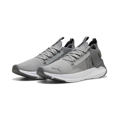 Laufschuh PUMA "SOFTRIDE SYMMETRY FUZION LS", Damen, Gr. 41, grau (gray echo, slate sky, puma schwarz), Textil, Schuhe Laufschuh, für sportliche Aktivitäten und Lauftraining, mit SOFTFOAM+ Innensohle