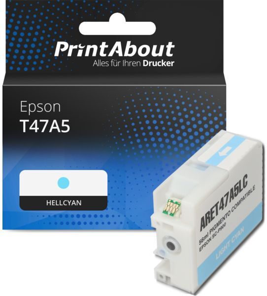 PrintAbout Druckerpatrone kompatibel mit Epson T47A5 - Hellcyan