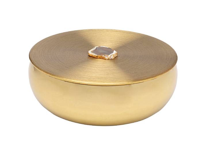 Boîte de rangement Shine Ø 24cm Doré/Doré