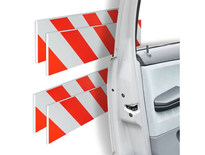 Garagen Wandschutz selbstklebend 4er-Set Weiss-Rot