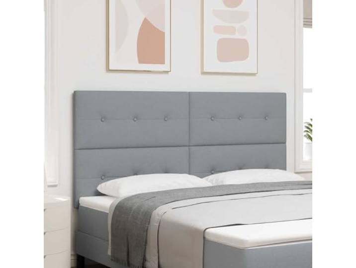 Kopfteil aus Kunstleder Hellgrau 180 cm, rechteckig, höhenverstellbar, modernes Design, Schaumstofffüllung, Kiefernholz