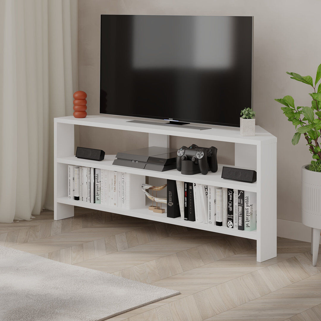 Zipcode Design Beene TV Stand for TVs up to 49" Stylish Corner Media Unit White 32"