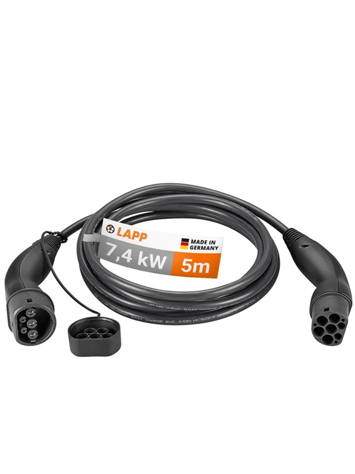 LAPP Type 2 Charging Cable, up to 7,4 kW, 5 m, black