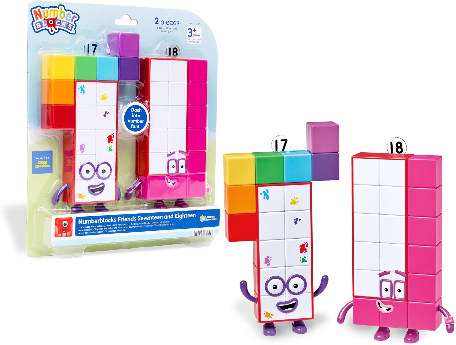 Learning Resources Numberblocks Seventeen and Eighteen Figures, Number Learning Toys for Kids