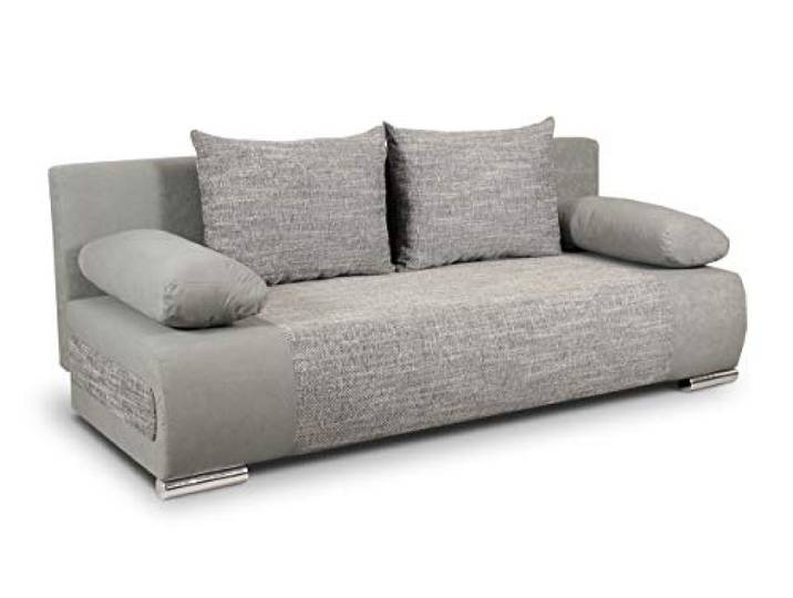 Sofnet - Schlafsofa Naki mit Bettkasten (Alova 10 + Berlin 01) Sofa mit Schlaffunktion, Bettsofa, Schlafcouch, Strukturstoff, Bettkasten, große Schlaffläche, modernes Design