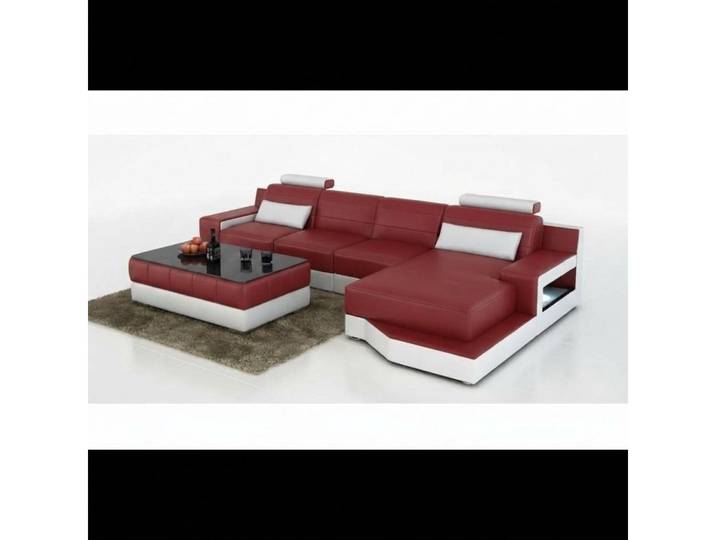 JVmoebel Ecksofa Elegantes Ledersofa mit USB-Anschluss und Bettfunktion, Made in Europa