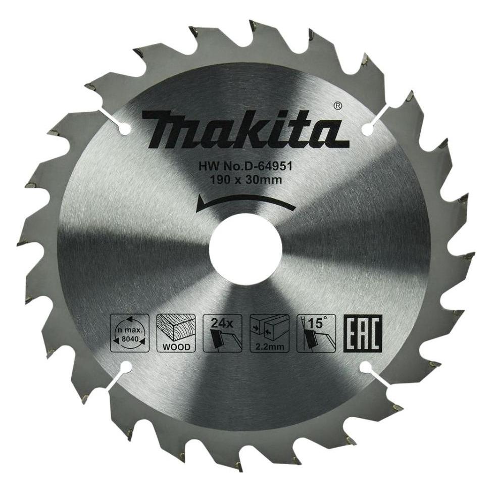 Makita D-64951 TCT-Säge 190X2.2X30mm 15° T24 Standardholz (D-64951)