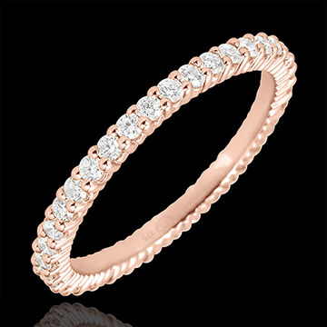 Edenly RosÃ©gold Strahlender Trauring- 38 Diamanten