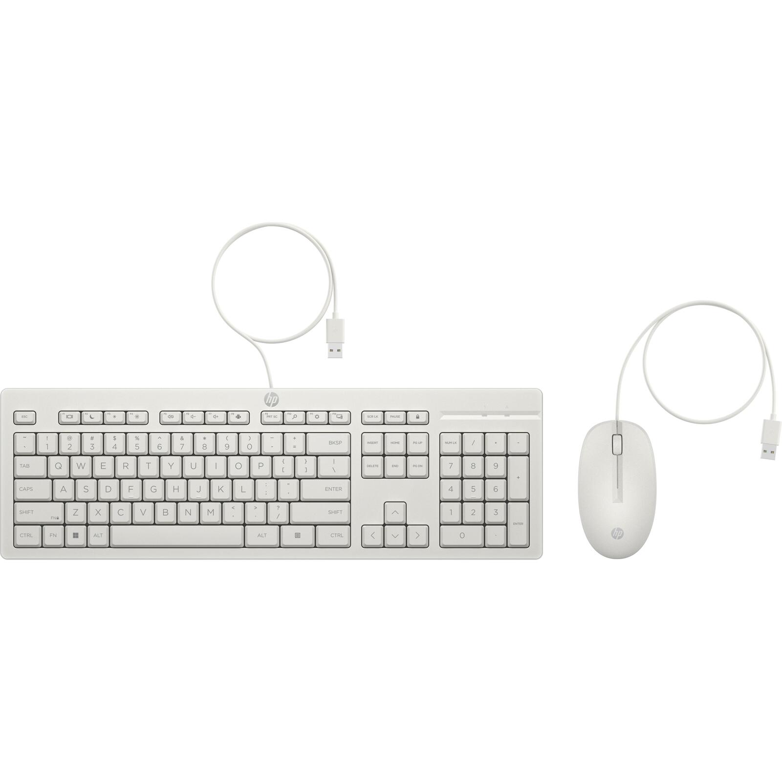 HP Inc. HP 225 Maus und Tastatur, weiß (kabelgebunden) AW5S6AA#ABD