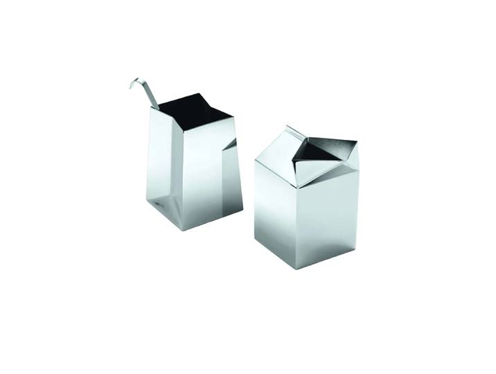 2-teiliges Design Milch- und Zucker-Set „Butler“ aus Edelstahl Silber Philippi