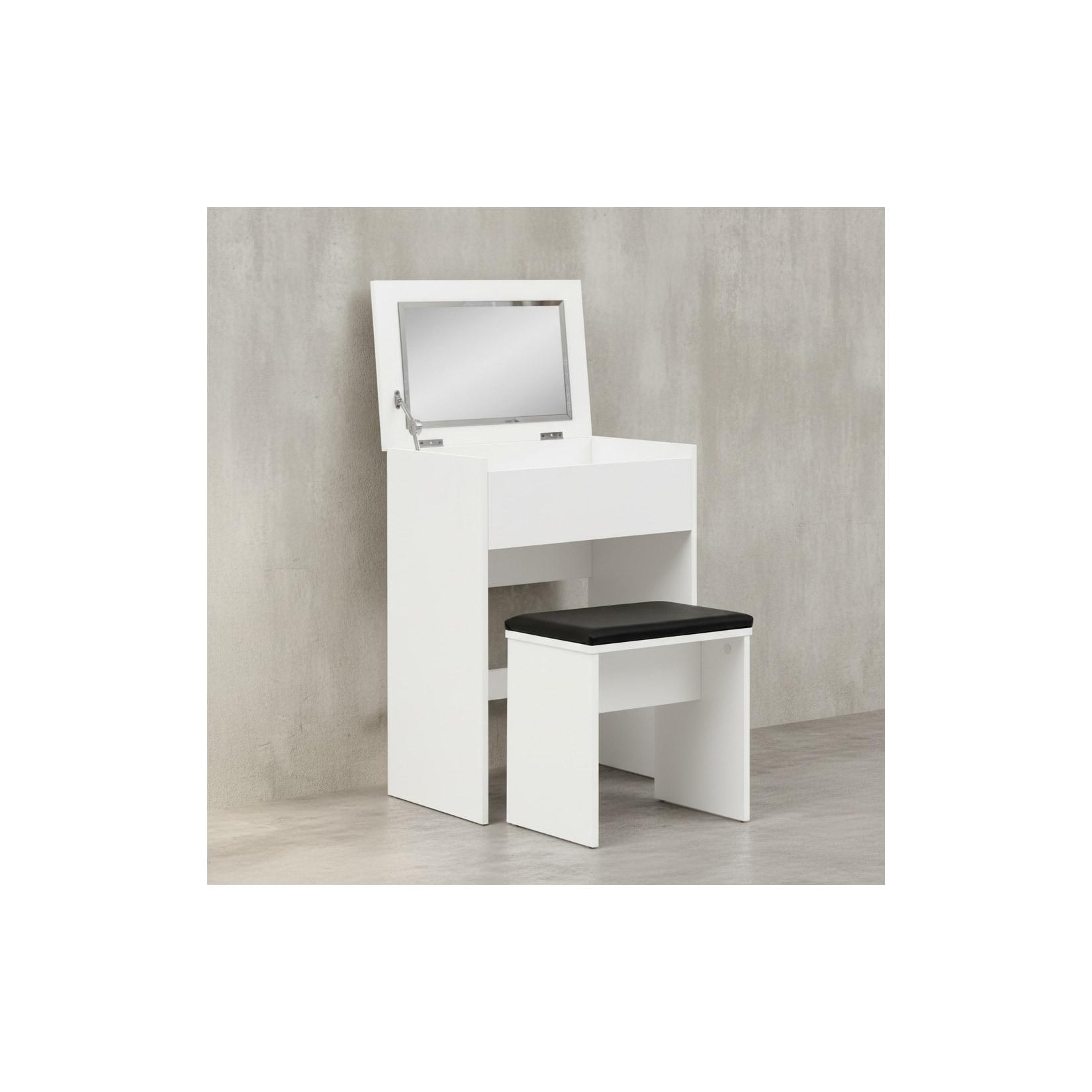 KADIMA DESIGN Moderner Schminktisch mit Klappfach und Spiegel, inklusive Hocker, Melaminharzbeschichtung