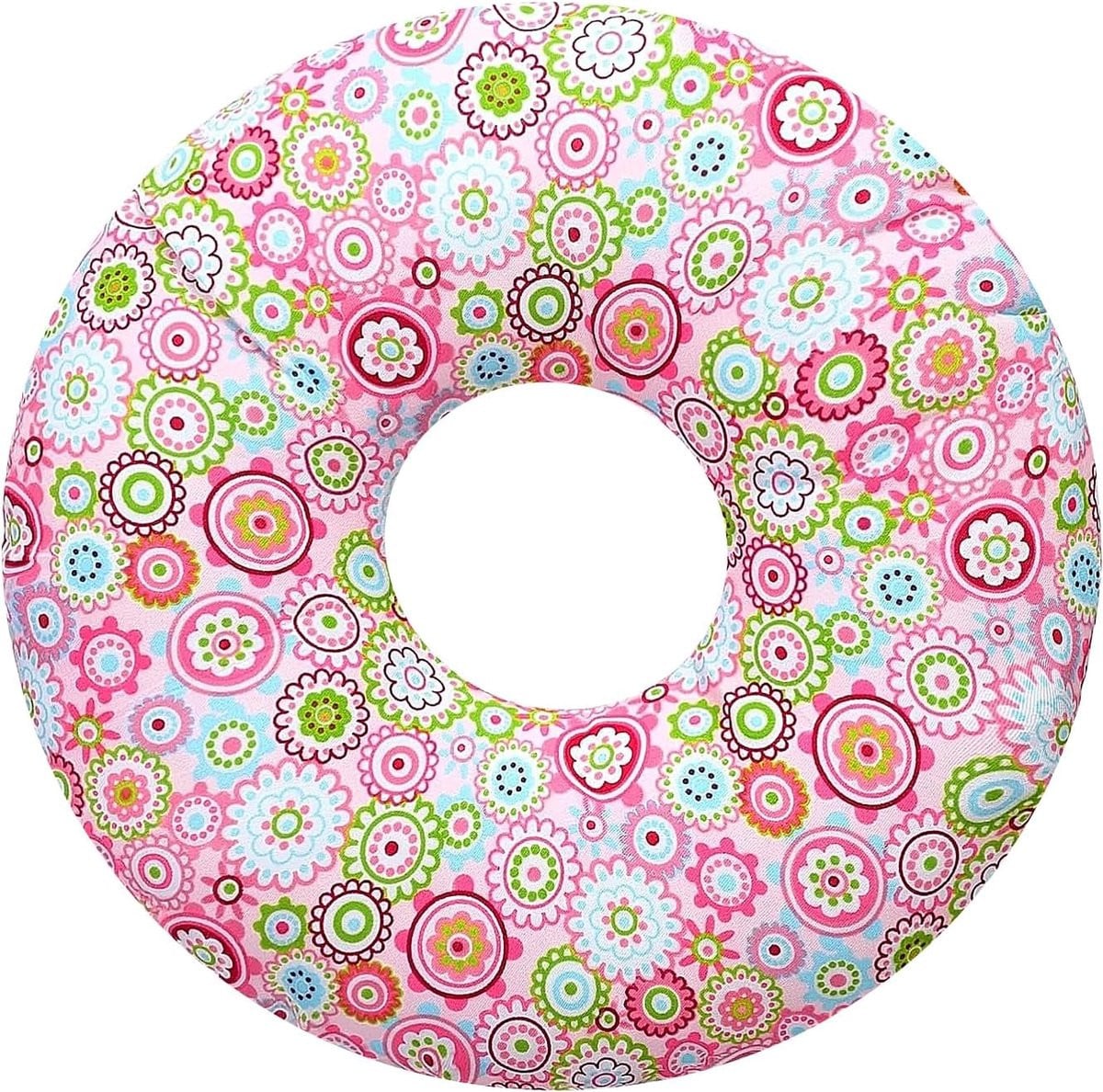 Donutkussen van katoen met gat voor piercing en oorpijn, rond zijkussen voor zijslapers