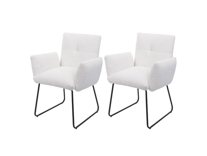 Jamb Esszimmerstuhl Weiß 2er-Set, Textil, 79x87x52 cm, Esszimmer, Stuhl