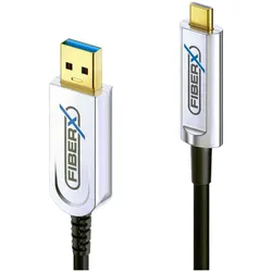 Purelink FiberX Serie - USB 3.1 Glasfaser Kabel - USB-A USB-C - 50m (USB 3.2 Gen 1, USB 3.2 Gen 2, 4.50 W), USB Kabel