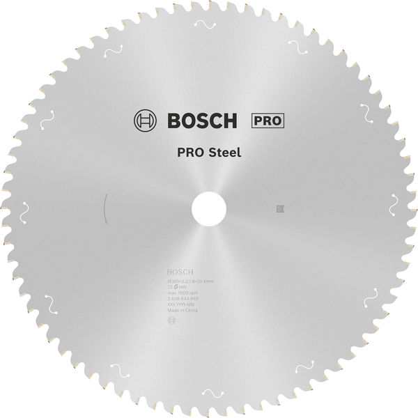 Bosch PRO Steel Sägeblatt für Kreissägen, Netz-/kabelgebunden, 305 x 2,2x 25,4 mm, T72 2608844869