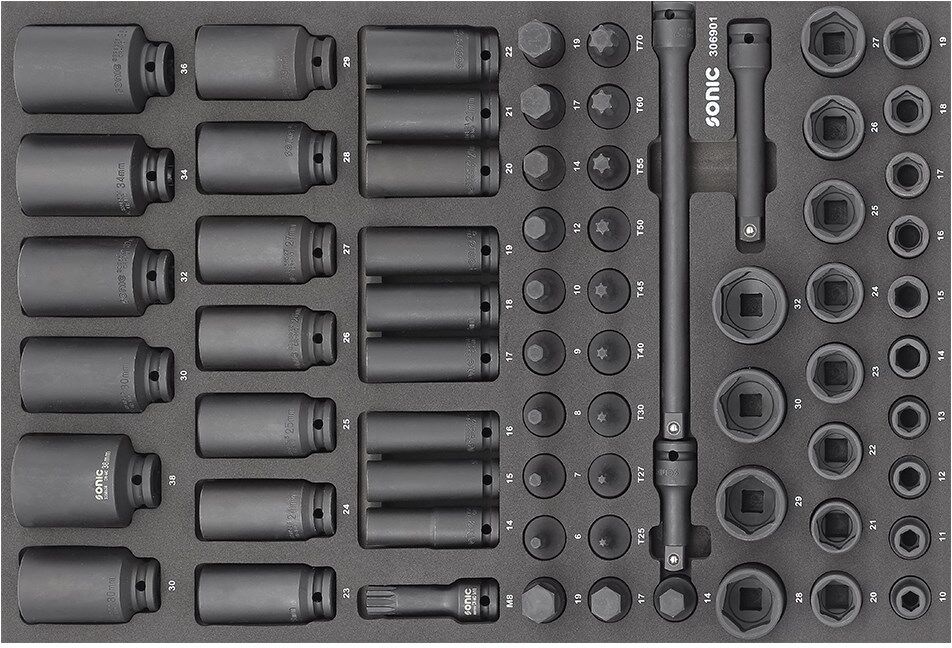 Sonic Equipment Steckschlüsselsatz Schlagnusssatz 1/2 Sfs-M 69-Tlg. 306901