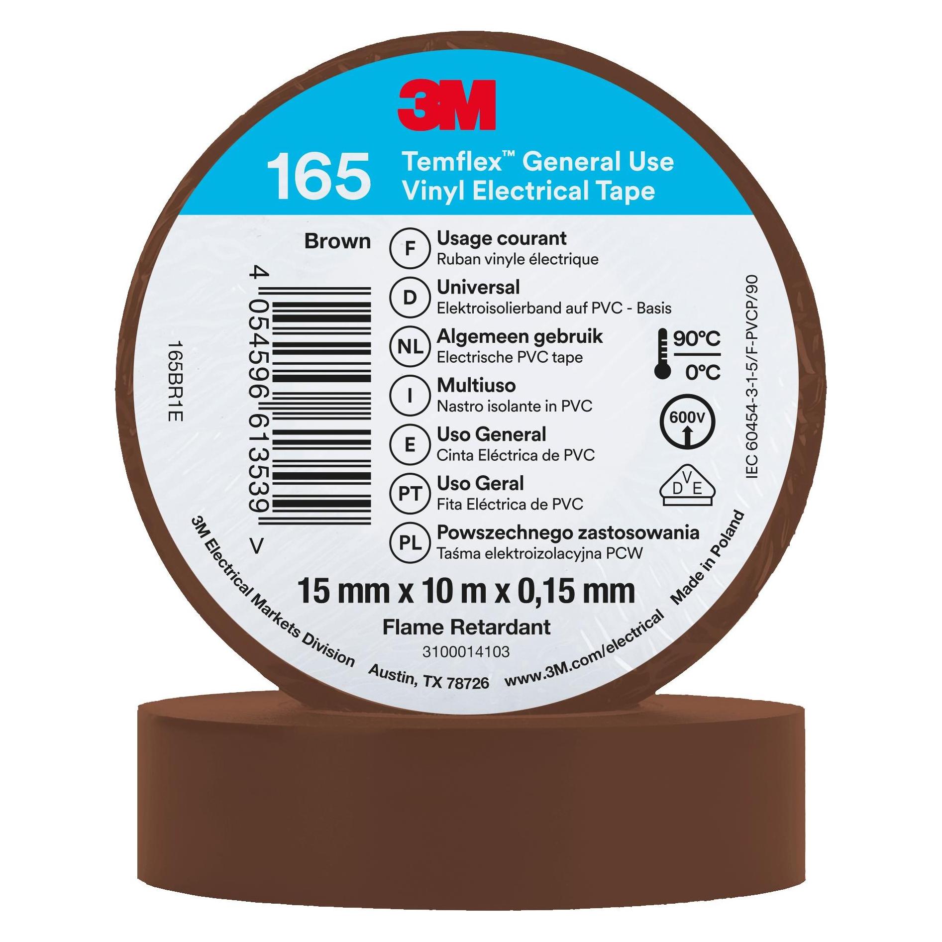 3M Temflex Vinyl-Isolierband (15 mm) (165BR1E)