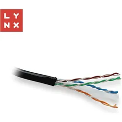 Lynx Cs LYNX UTP kabel, Cat6, PE (Fca), celoměděný, venkovní, černý, box 305m (UTP, CAT6, 305 m), Netzwerkkabel