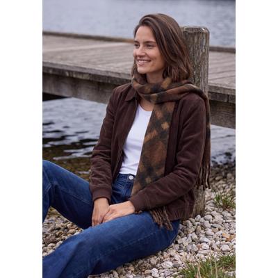 Schal CECIL, Damen, Gr. onesize, braun (mocha braun), Stoff, 100% Polyester, kariert, Modetücher Schal, kuschelig