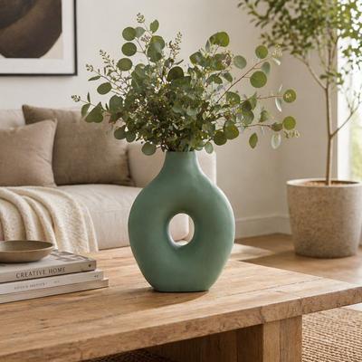Sagebrook Home Decorative Terracotta Open Cut Out Table Vase for Home Decor