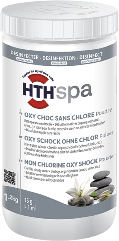 Choc sans chlore poudre (oxygène actif) hth Spa  - 1,2 kg