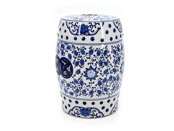 LGHQGHXF Keramik-Gartenhocker for Den Außenbereich, Chinoiserie, Dekorativer Trommelhocker for Drinnen Und Draußen, Beistelltisch, Handbemalte Gartenhocker