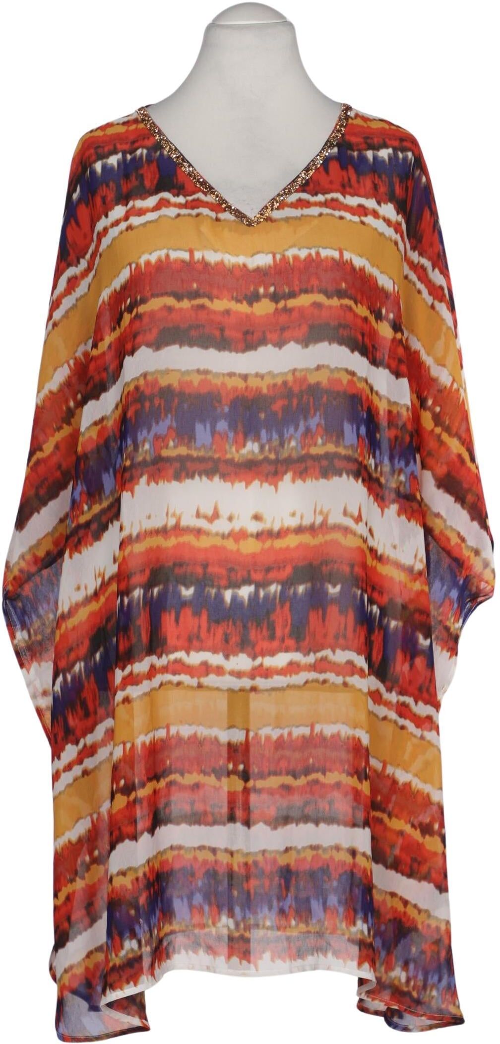 Ulla Popken Damen Bluse, Mehrfarbig, Gr. 5Xl, Synthetik - Second Hand