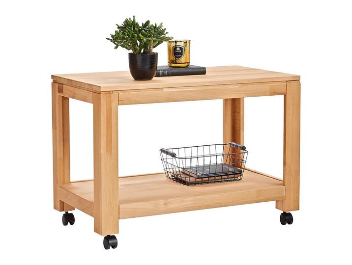 Linea Natura Beistelltisch, Buche, Holz, Kernbuche, massiv, rechteckig, eckig, 45.5x55.5x80 cm, Holzmöbel, Holztische, Beistelltische Holz