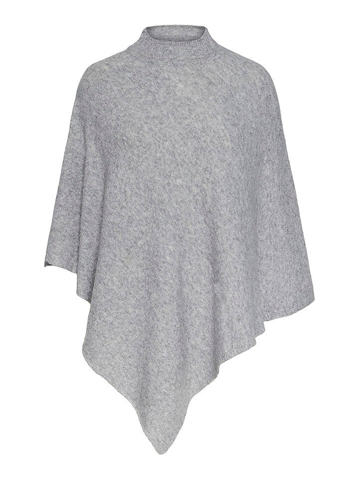 Pieces Poncho "Fortuna" in Hellgrau - onesize