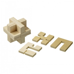 Philos Cross-Puzzle - Sperrholz - 9 Puzzleteile - Knobelspiel - Geduldspiel 247183