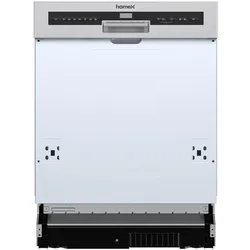 homeX Geschirrspüler 60 cm, Einbau Spülmaschine teilintegrierbar - 14 Maßgedecke, 7 Programme, AquaStop, DWSI601444C