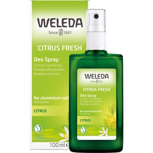 Weleda Deodorant Bio Citrus Fresh, Naturkosmetik, Zerstäuber, unisex, 24h Schutz, ohne Aluminium, 100 ml