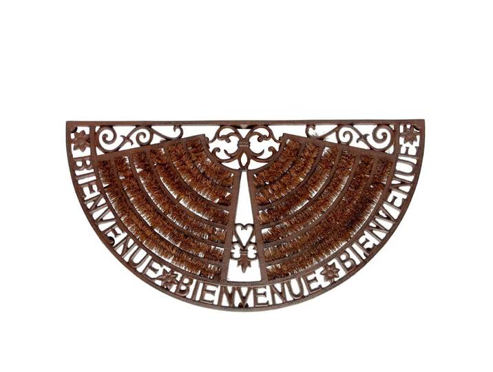 Paillasson en fer forgé et fibre de coco marron 37x70
