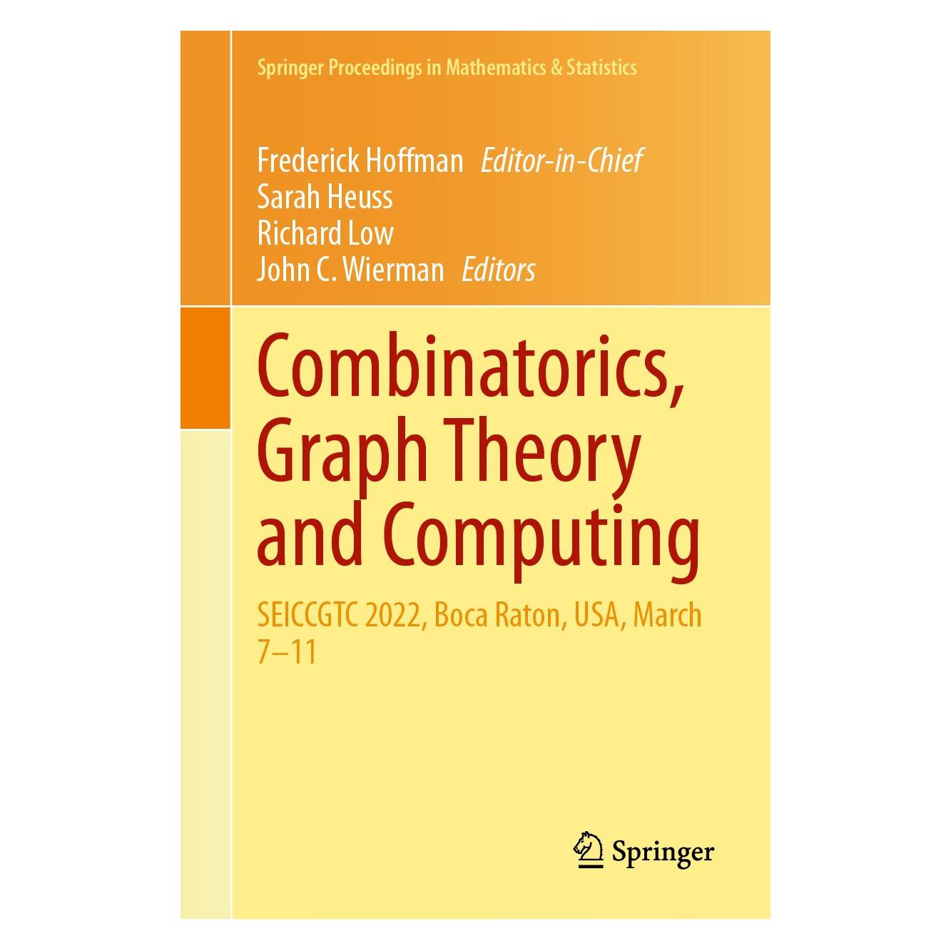 Springer Combinatorics, Graph Theory and Computing (Englisch, Hardcover, Frederick Hoffman, John C. Wierman, Richard Low, Sarah Heuss) (9783031621659)