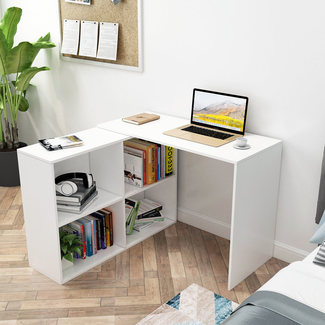 17 Stories Empress Modular L-Shaped Computer Desk White