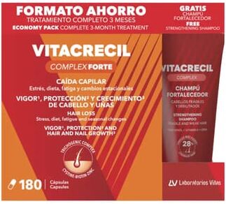 Laboratorios Viñas Vitacrecil Complex Forte 180 Tabs + Champú 100 ml 1 uds
