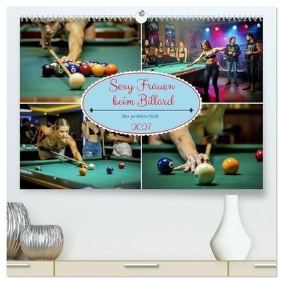 Sexy Frauen beim Billard (hochwertiger Premium Wandkalender 2027 DIN A2 quer), Kunstdruck in Hochglanz