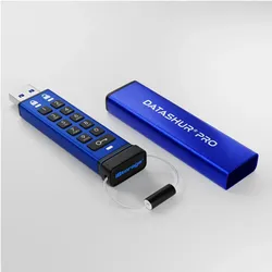 iStorage datAshur PRO - USB-Flash-Laufwerk - verschlüsselt - 8 (8 GB, USB-A), USB Stick, Blau