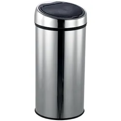 MSV Design Treteimer Abfalleimer Mülleimer mit Inneneimer geruchsdicht - 30 Liter - mit Touch Automatik und Inneneimer Silber