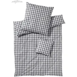 Elegante Perkal Bettwäsche »Quadro« Silber 7021-19 Kissen / 40x40 cm