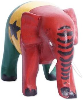 Novica Handmade Ghanaian Elephant Sese Wood Figurine