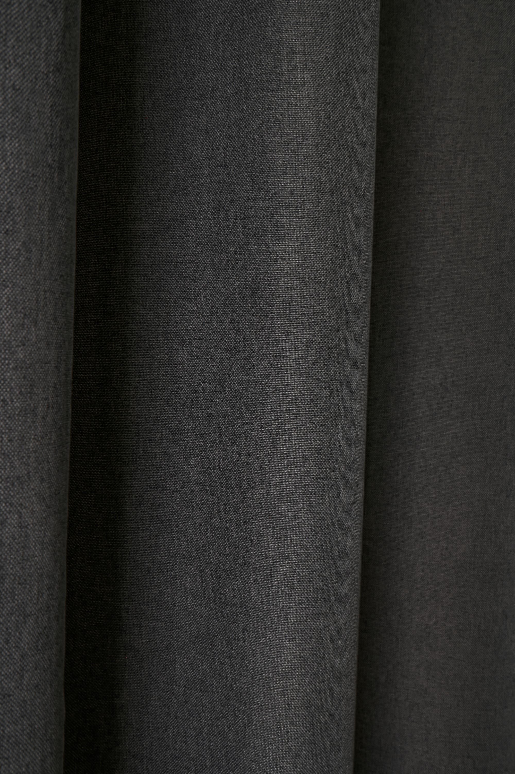 Vorhang KUTTI "Dimout, 1 Stück, Ösen, verdunkelnd, isolierend" Gr. 1, grau (anthrazit), B:140cm H:145cm, Polyester, Gardinen, Vorhang, Verdunkelung, Thermo, isolierend, einfarbig anthrazit 145cm, Ösen, 140cm