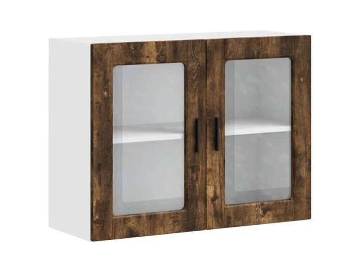 RJPLMFV Wandschrank, Küche, Glastür, Holz, Ingenieurwesen Regal zur Aufbewahrung von Geschirr, Wanddesign, leicht zu reinigen, Dekoration für Zuhause